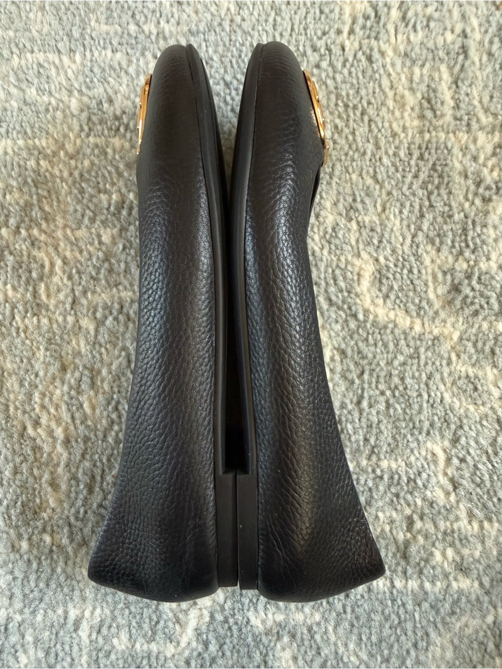 Tory Burch Black Pebbled Leather Chelsea Ballet Flats - Picture 8 of 13